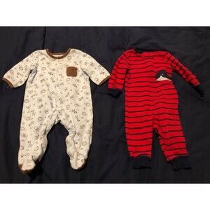 Carter's & Little Me Infant Sleepers Size 3 Months Lot of 2 Pieces